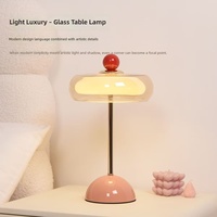 Lampe de table en verre ambré de style moderne du milieu du siècle, 3 températures de couleur, pour salon, chevet, hôtel, décoration intérieure