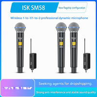 ISK SM58 Drahtloses Mikrofon Dynamisches Handmikrofon für Live-Streaming Batteriebetrieben
