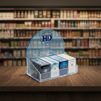 Présentoir en acrylique pré-assemblé personnalisé à 1 étagère pour supermarché, épicerie, stockage de cigarettes, usine