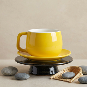 Tasse à café et soucoupe en porcelaine minimaliste de 12 oz, résistantes à la chaleur, personnalisables avec logo, en gros pour hôtels et restaurants, idéales pour la rentrée scolaire - Product Image 4