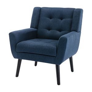 DB Modern Ergonomics Accent Chair Matériau en lin doux avec pieds noirs pour le salon et la chambre à coucher Utilisation intérieure à la maison - Product Image 2