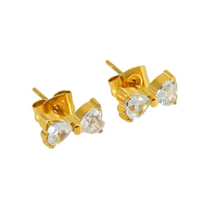 ZOGXIN Stud Earrings 18K Gold Plated Bowknot Shape Multicolor Zircon Women Fashion Jewelry Gift - Product Image 4