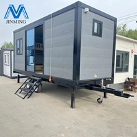 Maison de conteneur sur remorque de 20 pieds sur mesure Semi-hors route Camping-car avec salle de douche pour usage familial pour bureau ou hôtel