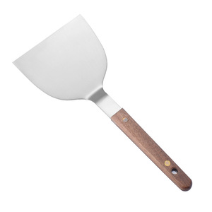Japanese Style Black Walnut Wood Steak Spatula Stainless Steel Baking Teppanyaki Spatula High Heat Resistant 2 Pieces - Product Image 2