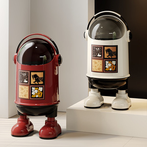 Kitchen Trash Can With Lid Cylindrical Large Capacity Indoor Use For Living Room Bedroom Home Stylish Design - Product Image 4