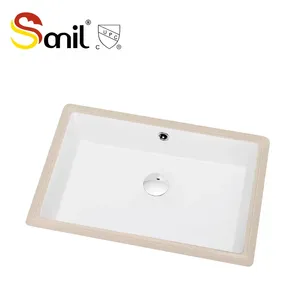 Standard Height Many Sizes Rectangular Shape White Ceramic Under Mount Wash Basin For Bathroom Vanity Top