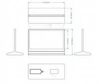 YUANXIAOWEI Papan Nama Konferensi Elektronik 7,3 Inci Layar E-Ink Dua Sisi Resolusi 800x480 USB Type-C Dapat Disesuaikan