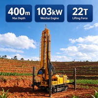 Foreuse hydraulique puissante de 330 m sur chenilles pour puits d'eau