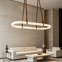 Lustre rectangulaire en marbre espagnol, luminaire suspendu moderne et simple en albâtre pour salle à manger, bar, îlot de cuisine