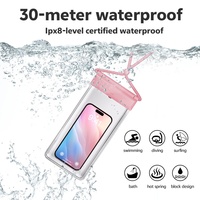 Étui étanche pour téléphone en TPU+ABS, sac de plongée compatible avec les écrans tactiles pour iPhone, transparent et scellé