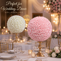 Boule de fleurs artificielles demi-ronde en soie, rose et hortensia, centre de table floral pour décoration de mariage, fleur artificielle pour hôtel