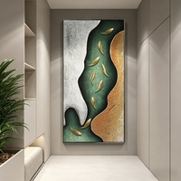 Peinture à l'huile abstraite murale 3D de luxe sur toile, motif neuf poissons dorés, peinte à la main, décoration moderne à suspendre, grande taille personnalisée
