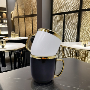 แก้วกาแฟเซรามิกหรูหราสไตล์ยุโรปจากพนมเปญ  แบบพกพา เป็นมิตรกับสิ่งแวดล้อม พร้อมบริการออกแบบโลโก้ตามสั่ง - Product Image 1