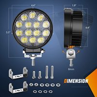 Lampe de Travail LED Ronde 4,5 Pouces Haute Luminosité 4200LM, 14 LED, 42W, pour Remorque, Véhicule, Voiture, Camion et Conduite Tout-Terrain