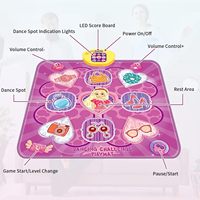 Tapis de danse musical LED pour enfants avec 5 modes de jeu, tapis de danse électronique princesse, tapis lumineux, cadeau pour filles et garçons