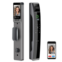 Cerradura Inteligente WiFi de Aleación de Aluminio y Latón para Puerta con Huella Dactilar, Reconocimiento Facial, Tarjeta, Almacenamiento en la Nube, Aplicación Tuya y Código Anti-Espionaje