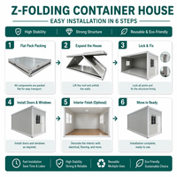 Maison conteneur pliable et modulaire de 20 pieds en acier préfabriqué, certifiée CE ISO SGS, pour camping, hôtel, usine