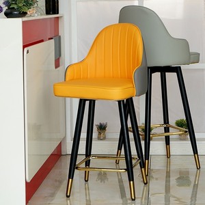 Accoudoir en cuir nordique moderne en velours, accoudoir ouvert en métal, tabouret haut, <span class=keywords><strong>chaise</strong></span> <span class=keywords><strong>de</strong></span> <span class=keywords><strong>Bar</strong></span> pour cuisine - Product Image 1