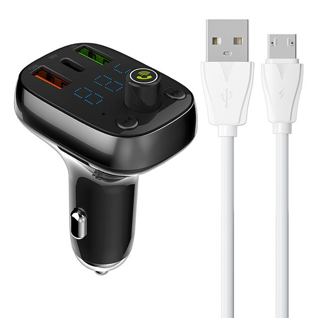LDNIO C704Q Universal Car Fm Transmitter Handsfree Mp3 Player With Dual Usb Car Charger for Phone