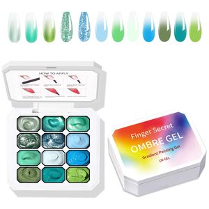 เจลทำเล็บแบบไล่สี 12 ช่องสี โอเบร เจลยูวีสำหรับทาเล็บ เจลไล่เฉดสีแบบด้าน ความอิ่มตัวสูง สำหรับร้านทำเล็บและใช้เองที่บ้าน - Product Image 6