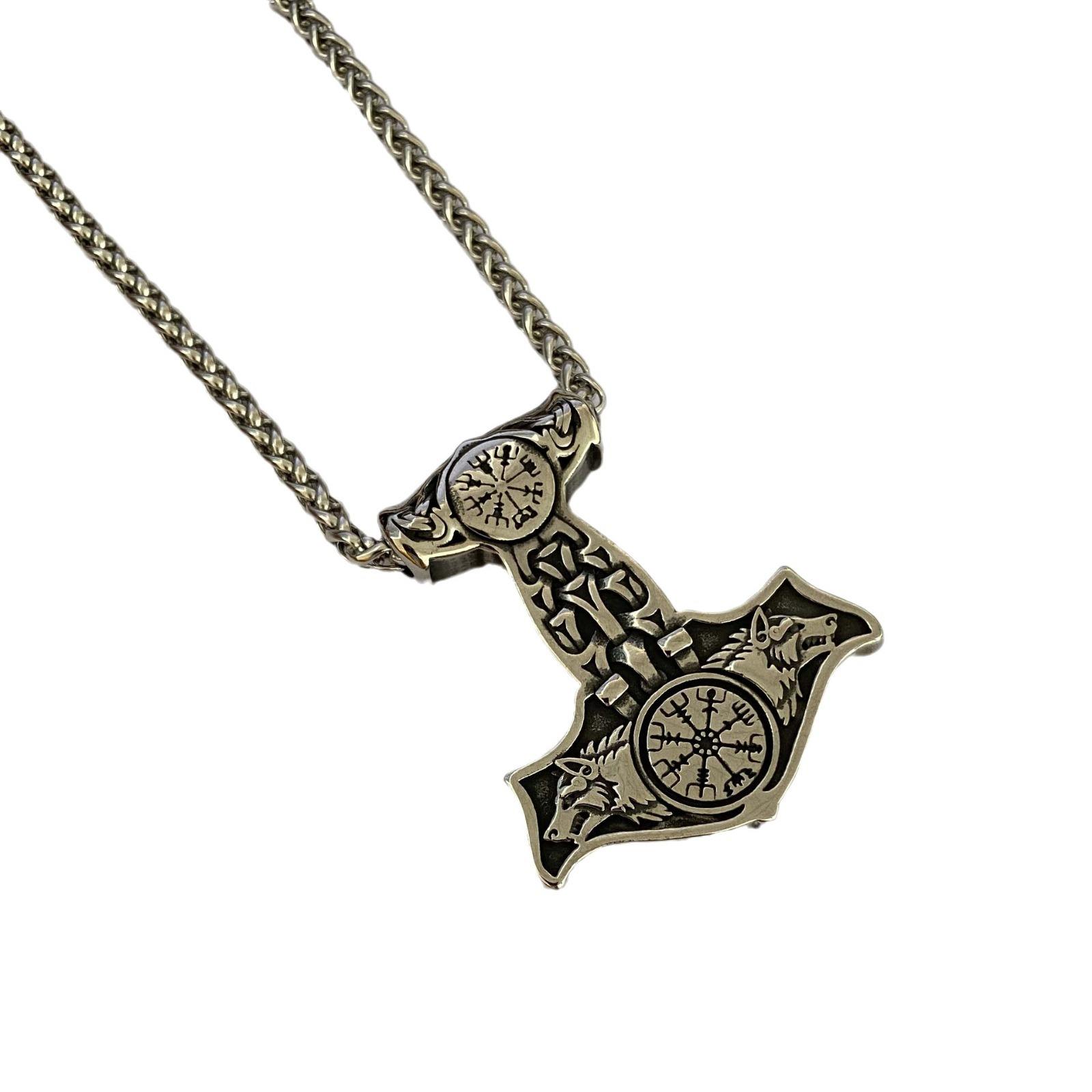 จี้ + สร้อยคอ-60ซม.-สีเหล็ก