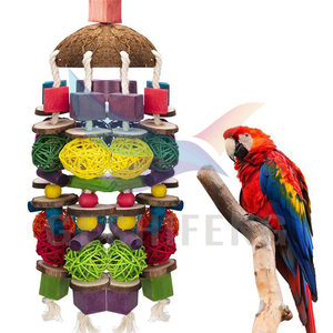 Coco rios De Aves kuşlar oyuncaklar Coco kabuk kuş oyuncaklar ahşap Pet ahşap kuş kafesi için oyuncak <span class=keywords><strong>stand</strong></span>ı - Product Image 5