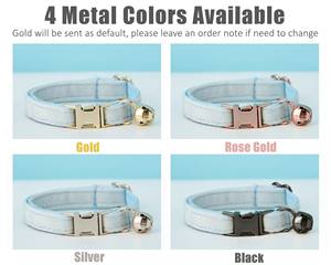 Collar de terciopelo Lightblue Veet personalizado para gato con lazo y correa, conjunto con placa de identificación grabada a medida para gatito o cachorro, número de teléfono sólido pequeño - Product Image 6