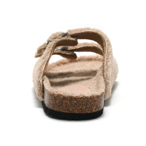 New Arrival Women Open-toe Plush Lined Sandals House Indoor Outdoor Fluffy Slippers for Ladies Outdoor <strong>Shoes</strong> - Product Image 2