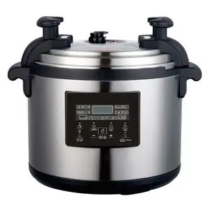 Panela de pressão digital elétrica para carne cozida, 20L/25L/28L/30L, com boa exibição digital russa, com função de proteção contra superaquecimento