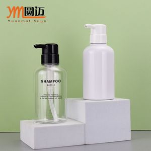 Yuanmai Suye 300ml Transparent Pet Round Shoulder Bottle With Pump <b>Head</b> Empty Shampoo Shower Gel Container - Product Image 1