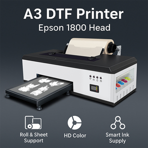 Imprimante DTF avec tête Epson L1800, machine de transfert thermique direct sur film pour t-shirts, système d'encre blanche, support rouleau et feuille - Product Image 4