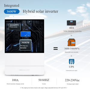 3.6KW IP65 Smart Double Sortie Hybride Onduleur Solaire Monophasé Grille avec Écran LCD Prend En Charge Les Batteries 24V - Product Image 3