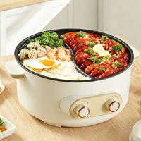 Casserole électrique à grande capacité en acier inoxydable de 6 l pour la maison et l'extérieur, avec revêtement antiadhésif et contrôle de la température