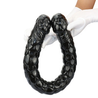 Dildo de PVC de doble cabeza con diseño de escamas de pez ultra largas y ultra grandes, tapón anal de doble cabeza, juguete sexual para adultos, SM, lesbianas.