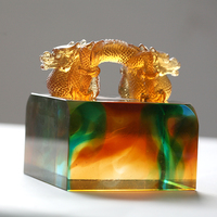 ArtFamily Artisanat en cristal personnalisable, Cadeau chinois, Statue de dragon en verre, Procédé de cire perdue, Jiangsu, Thème animal Feng Shui