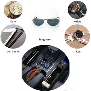Organizador de relleno de huecos de asiento de coche, con 2 puertos USB y 3 cables de carga de tipo C, 8 pines, caja de almacenamiento Micro multifuncional - Product Image 5