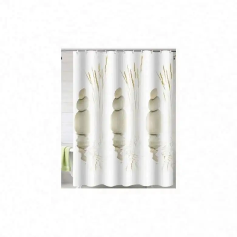 White Liner Fabric Waffle With Valance Modern Hooks Tassel Large Fluffy Peva Machine Cotton Roller Blind Shower Curtain