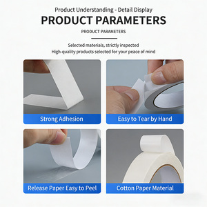 شريط لاصق من القطن الأكريليك ذو وجهين قابل للذوبان بالحرارة - صديق للبيئة وسهل التمزيق باليد للتغليف والحرف اليدوية - Product Image 4