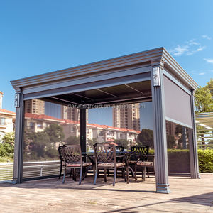 Pérgola Moderna de Aluminio con Apertura Eléctrica para Terraza o Jardín, Techo de Patio Motorizado con Rejillas, Gazebo - Product Image 1