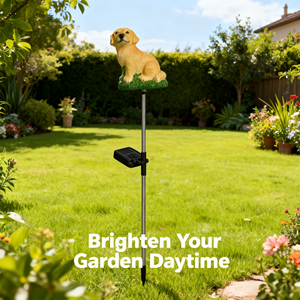 أضواء حديقة تعمل بالطاقة الشمسية على شكل كلب محاكي مع مستشعر صوت لتزيين الممرات والحدائق - Product Image 2