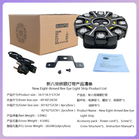 Nouvel Arrivage BLUEMOON 8 projecteurs Bee Eye à LED RGBW, Laser, Stroboscope, DMX512, Tête Mobile pour Éclairage de Scène, Fêtes, Discothèques et Laser