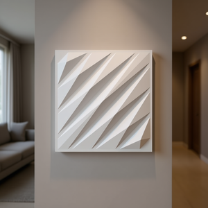 Pannello Murale 3D in PVC Elite 500x500mm Bianco Opaco Moderno Insonorizzante per Decorazione Interna - Product Image 2