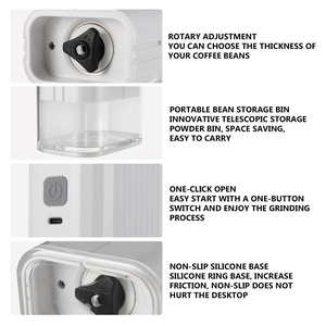 Molinillo de <span class=keywords><strong>Café</strong></span> Eléctrico Portátil con Muelas de Cerámica para el Hogar y Cafeterías - Fábrica Chinagama con 27 Años de Experiencia - Product Image 2