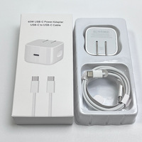 Kit de chargeur rapide USB C PD 40W, câble tressé Type-C de 1 m, prise US EU UK, adaptateur de charge rapide pratique pour téléphone, tablette, ordinateur portable