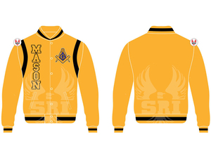 Chaqueta Masónica de Maestro Masón, Chaqueta Universitaria Personalizada |   Chaqueta Universitaria Masónica de Lana con Mangas de Cuero - Product Image 3