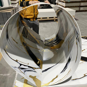 Panel de Pared de PVC Flexible de Alto Brillo 4*8 pies / Precio de Lámina UV de PVC Efecto Mármol - Product Image 4