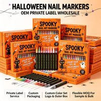 Marqueur à ongles à base d'eau, pointe ultra fine, stylo de dessin pour Halloween, outils de peinture DIY pour ongles, support OEM, personnalisation