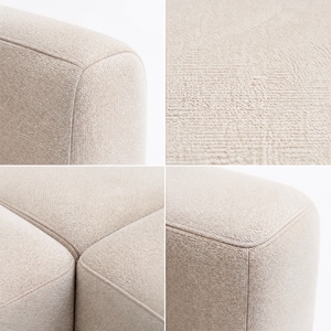 Elegante Sofá Lounge de Lino Personalizable |   Sofá Tapizado de Tres Plazas con Fundas Extraíbles para Sala de Estar de Villa, Venta al Por Mayor - Product Image 5
