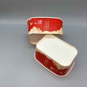 Platos y Tazones Desechables de Papel Kraft Rectangulares/Cuadrados, Resistentes al Agua, Grasa y Fugas, Aptos para Alimentos, con Tapa Personalizada para Ensaladas, Sushi y Sándwiches - Product Image 2