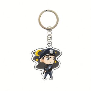 Custom Cartoon <b>Anime</b> Carabiner Keychain Transparent Acrylic Hologram with UV Printing Plastic <b>Keychains</b> - Product Image 5
